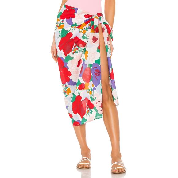 Faithfull The Brand Pareo Tie Wrap Swim Beach Cover Up Skirt Floral Size XS/S - Picture 1 of 4